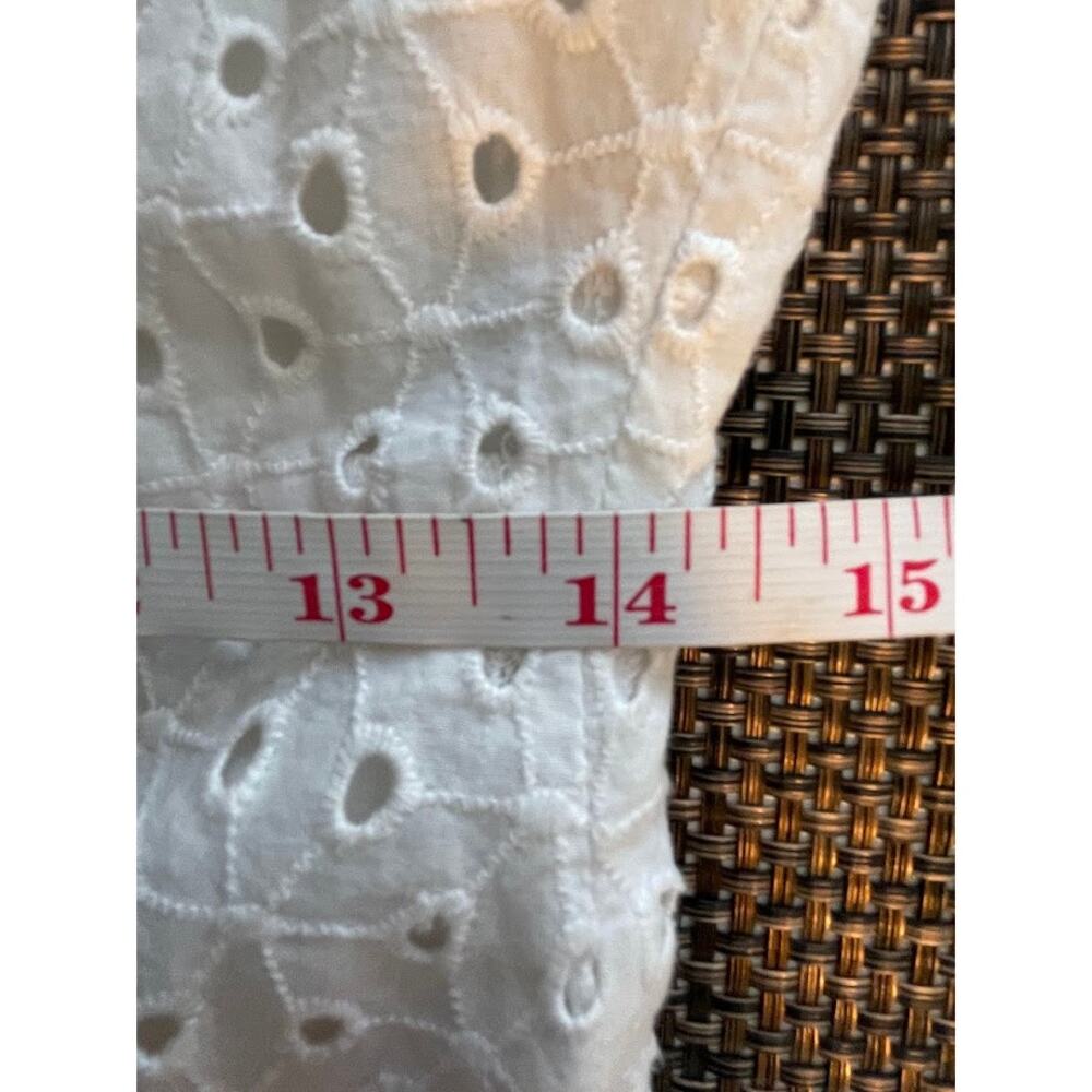 Eyelet Lace A-line Dress White Knee Length Y2K Womens Size 6 Sleeveless Sundress - Picture 16 of 16